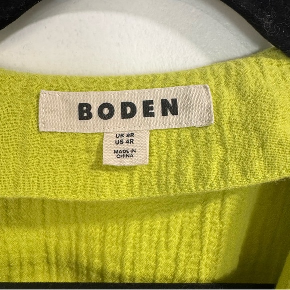 Boden Eve Double Cloth Midi Dress Chartreuse 4 - Picture 5 of 9